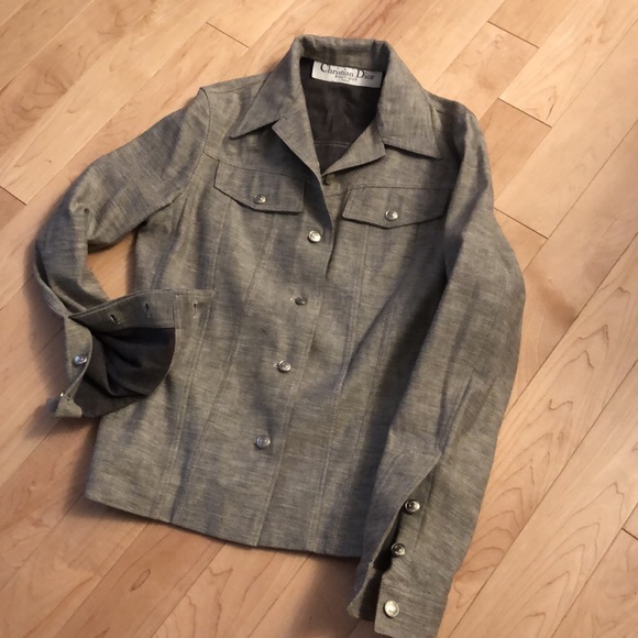 Christian Dior Boutique Paris Grey Denim Jacket Size Small - Picture 4 of 13